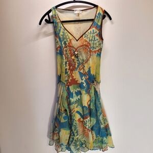 Shirt Passion Italia strappy asymmetrical midi dress Y2K- size large